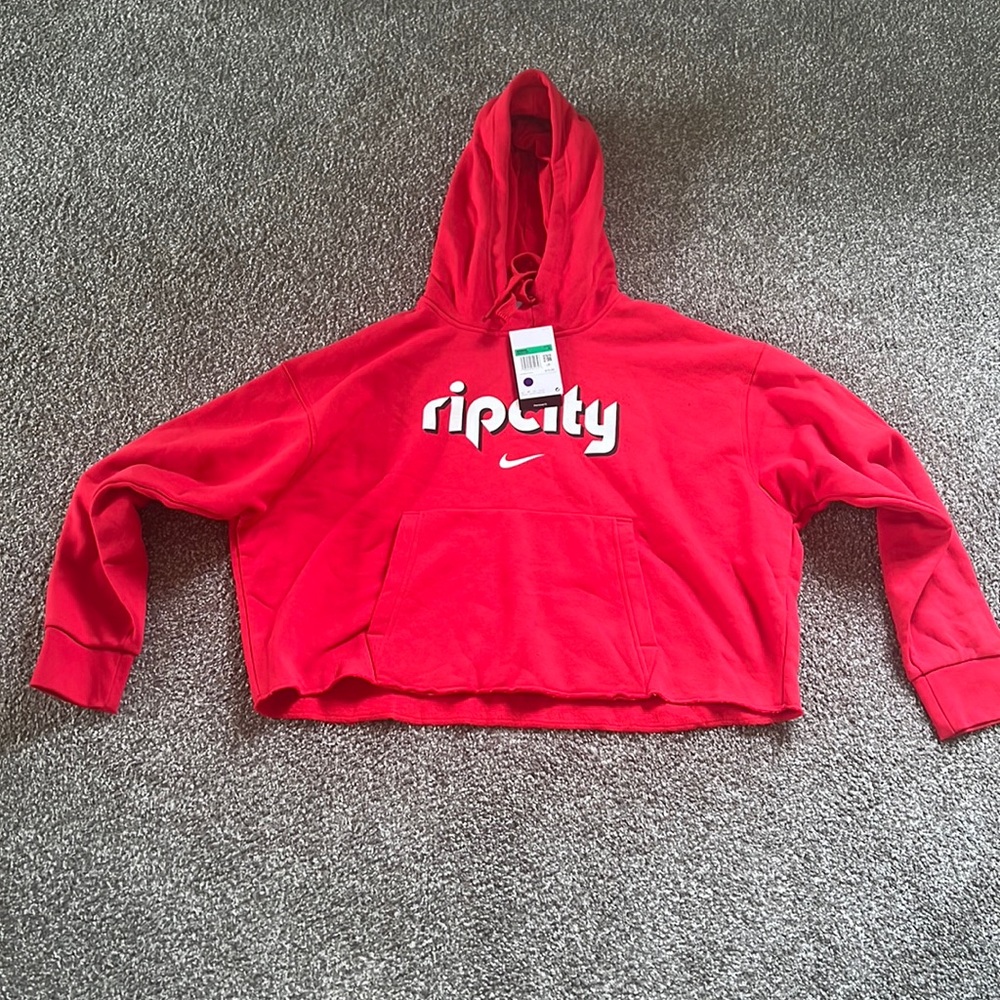 Rip City Portland Trailblazers Nike Oversized Fit Crop Sweatshirt NWT - Picture 2 of 4